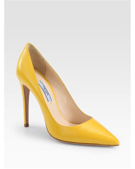 prada yellow pumps